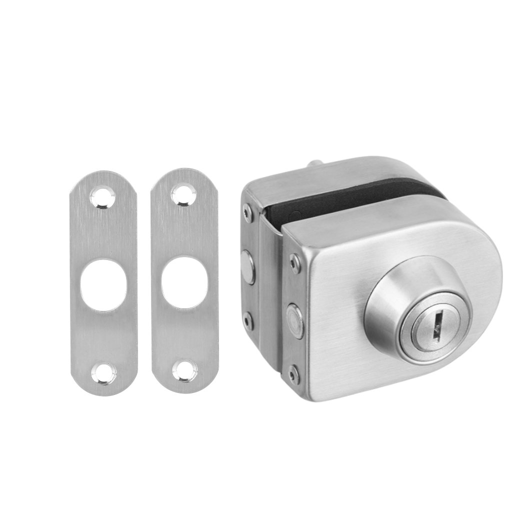 Wall To Glass Door Lock with Strike Plate (one Side Key Only)